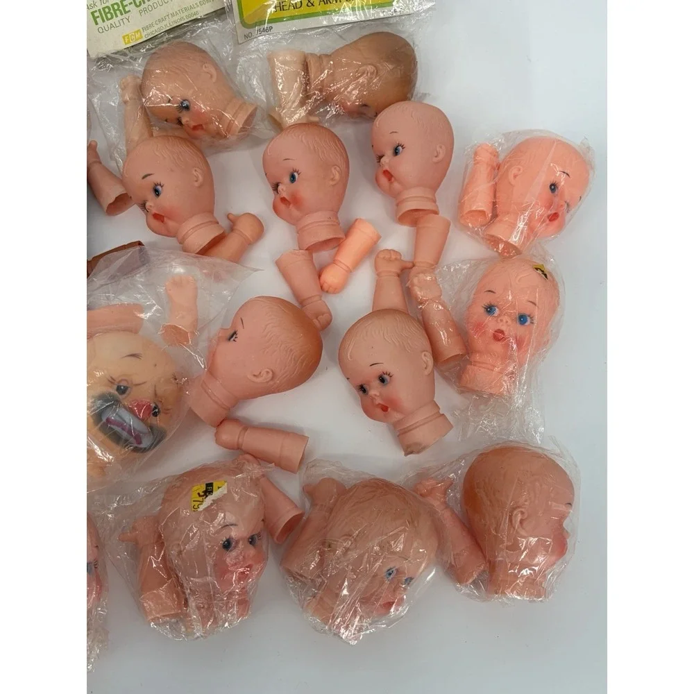 Vintage Baby Doll Heads Hands / Arms Lot of 25 New Old Stock